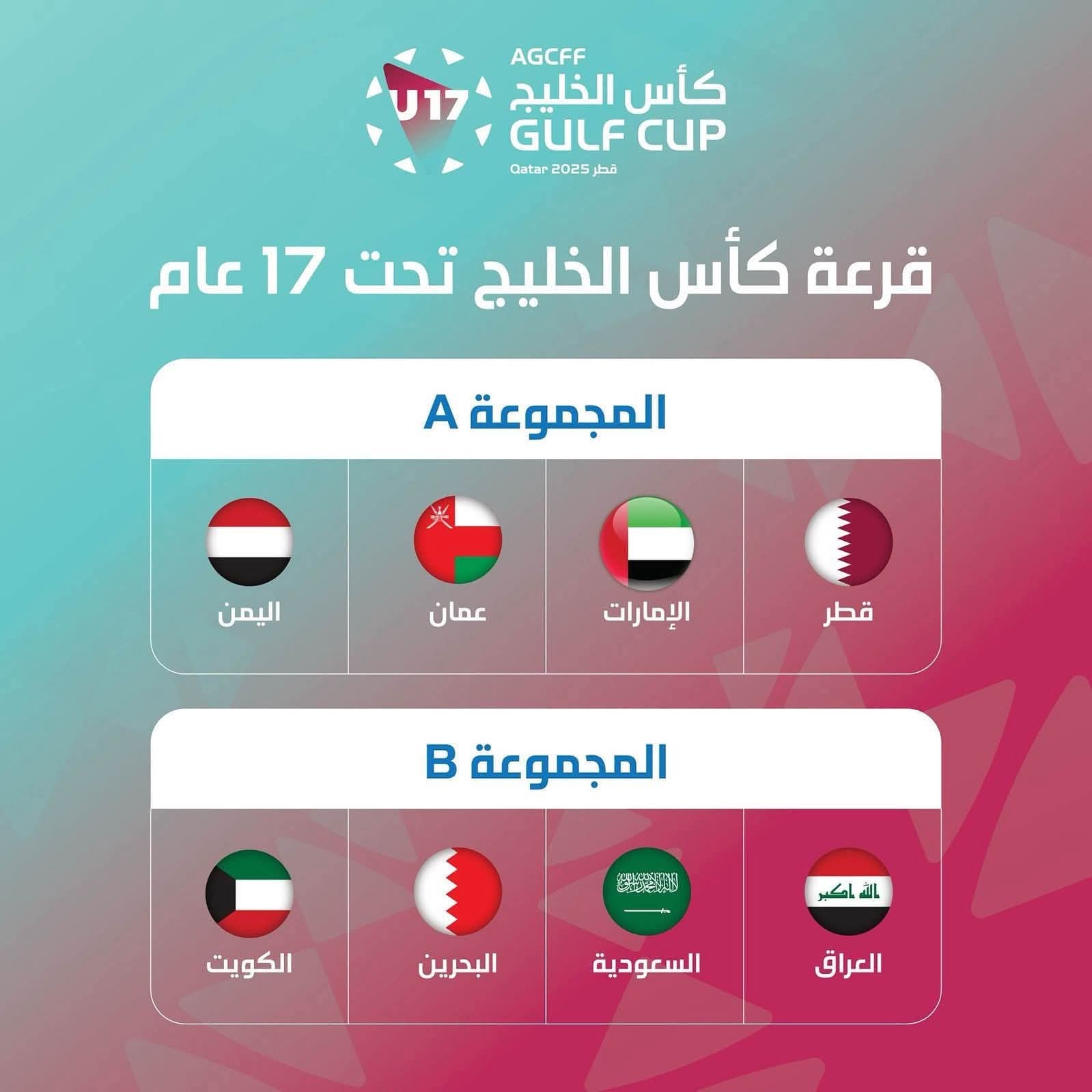 قرعة كأس الخليج للناشئين - منتخبنا في مواجهه قطر والامارات وعمان